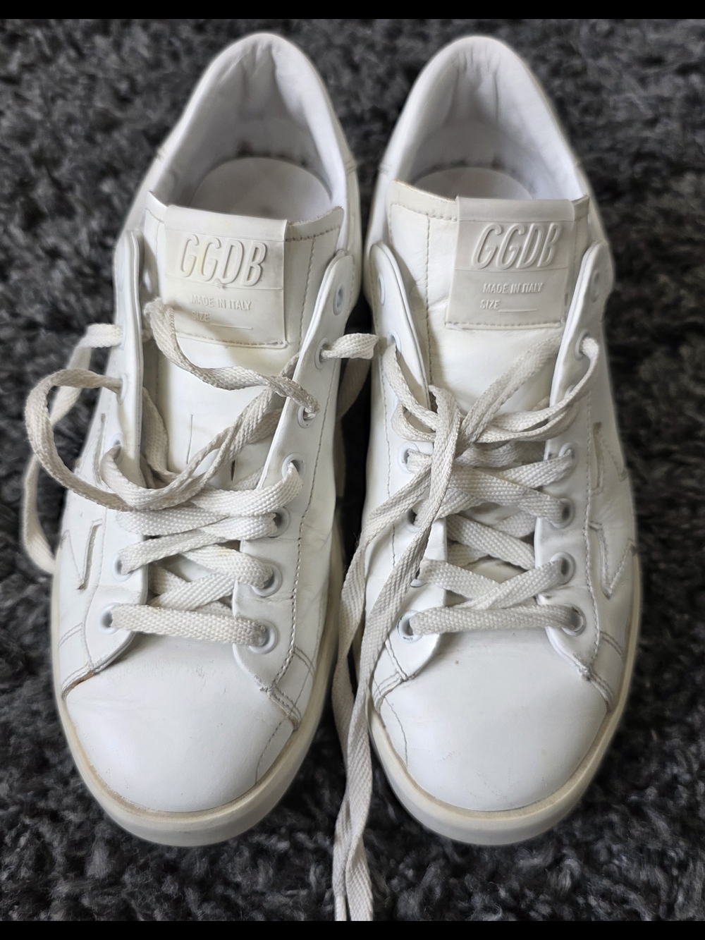 Golden Goose White Leather Sneaker Interior Tag Detail Size 37 - Picture 6 of 10